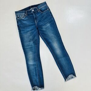 7 For All Mankind Genever Skinny Ankle Jeans Women's Size 27 Raw Hem